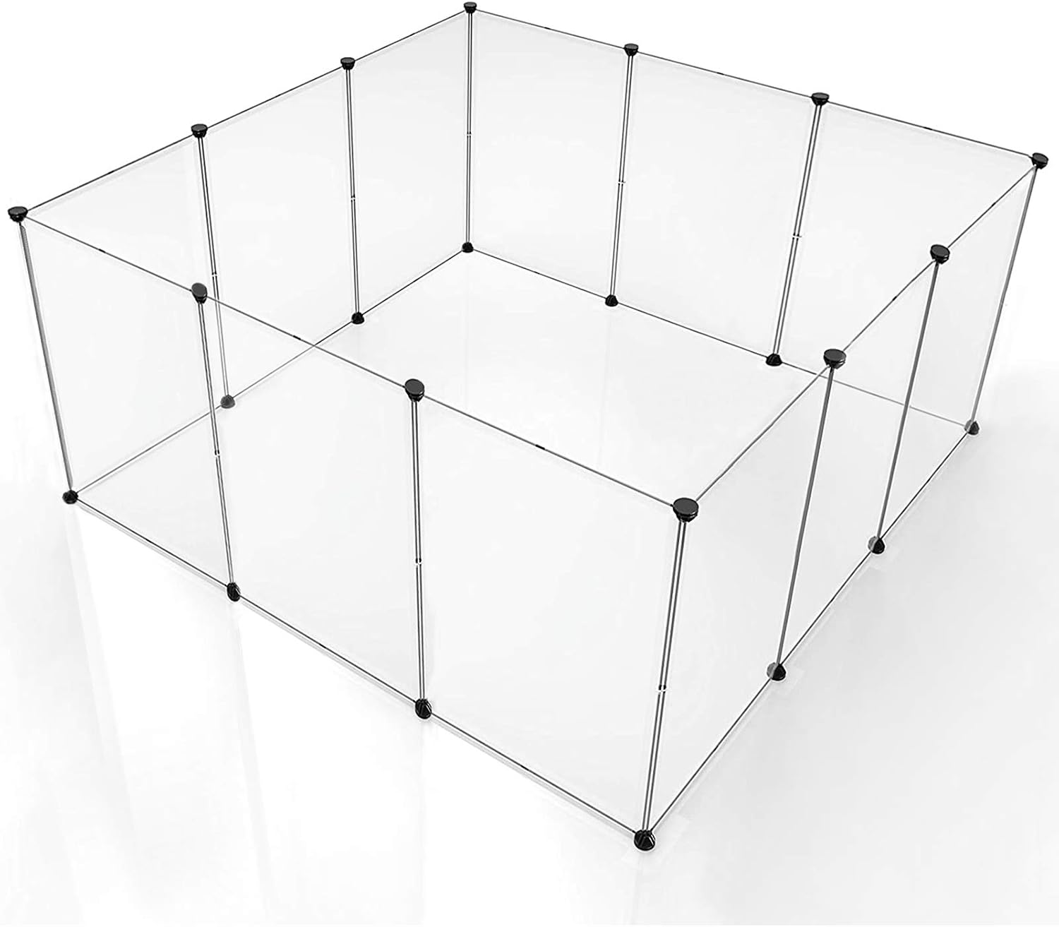 BRIAN & DANY Pet Dog Playpen, Clear Acrylic Puppy Dog Play Pen Indoor, Portable Small Animal Transparent Fence Panels for Rabbit, Kitten, Bunny, Cat, 28 X 20 Inch BRIAN & DANY Pet Dog Playpen, Clear Acrylic Puppy Dog Play Pen Indoor, Portable Small Animal Transparent Fence Panels for Rabbit, Kitten, Bunny, Cat, 28 X 20 Inch - Image 1